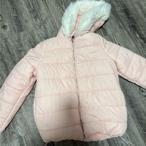 Show Me Your MuMu Light Pink Puffer Jacket with Faux Fur Hood